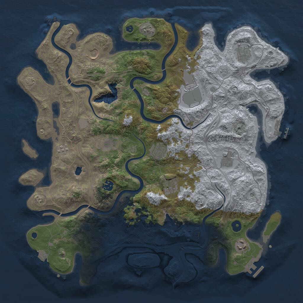 Rust Map: Procedural Map, Size: 4250, Seed: 17932590, 16 Monuments