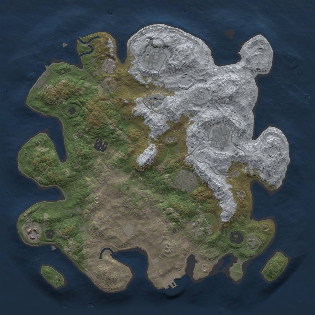 Rust Map: Procedural Map, Size: 3450, Seed: 5335139, 15 Monuments