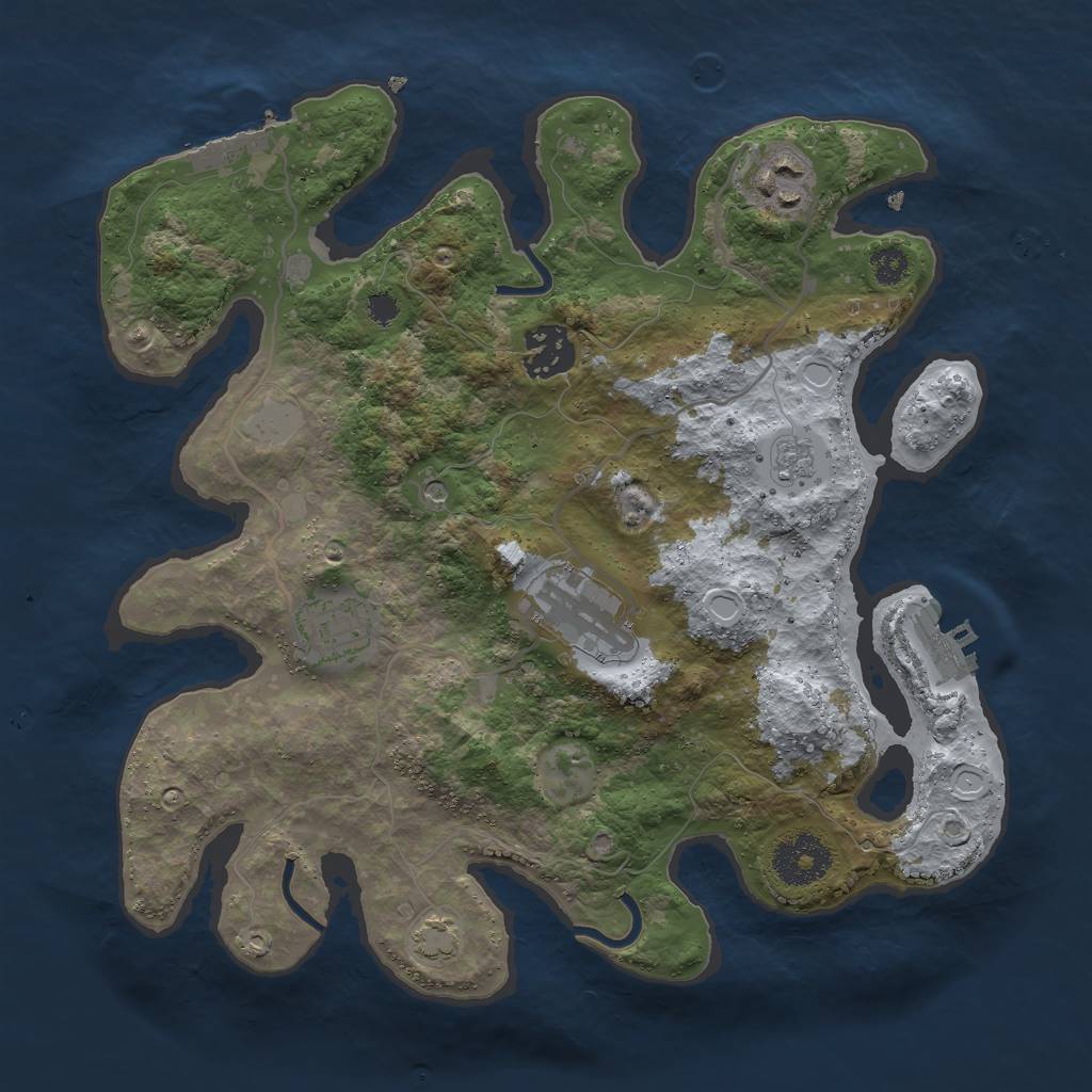 Rust Map: Procedural Map, Size: 3000, Seed: 287556, 12 Monuments
