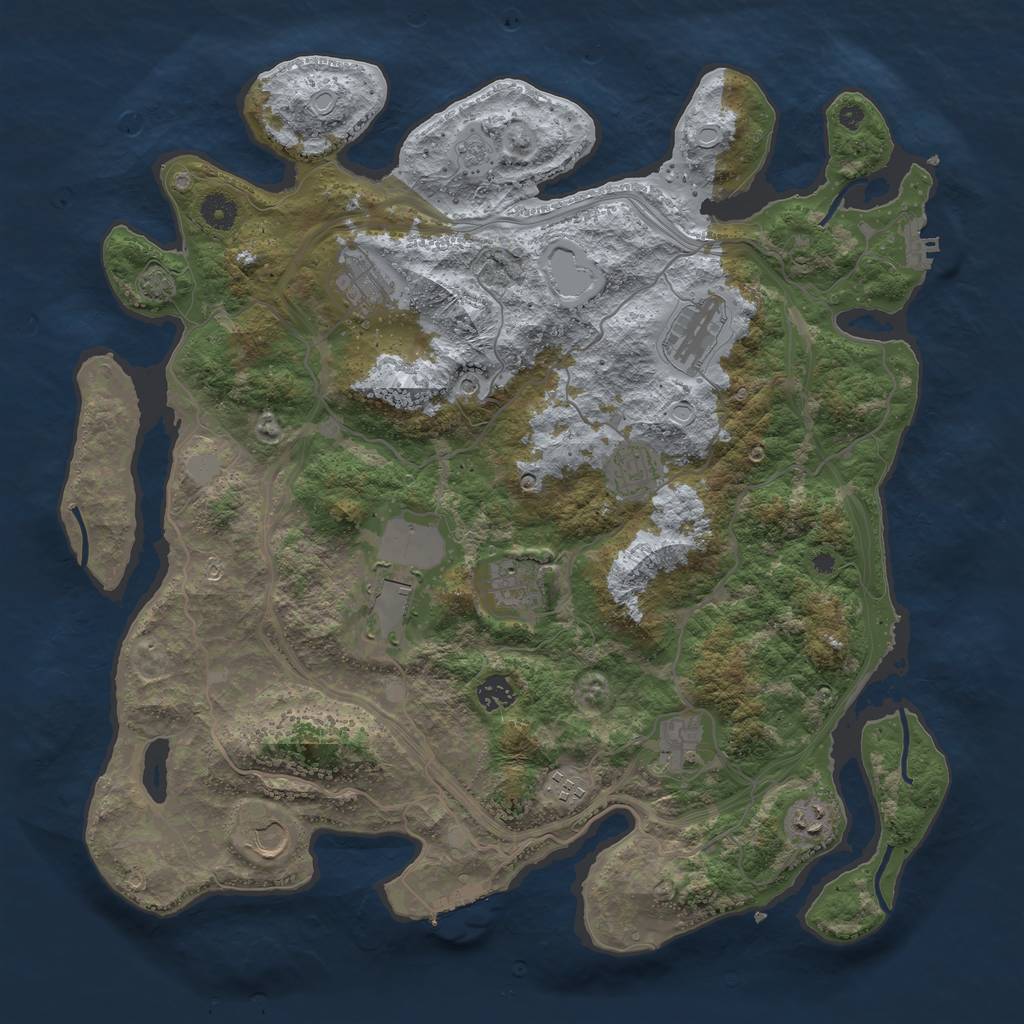 Rust Map: Procedural Map, Size: 4250, Seed: 39967574, 18 Monuments