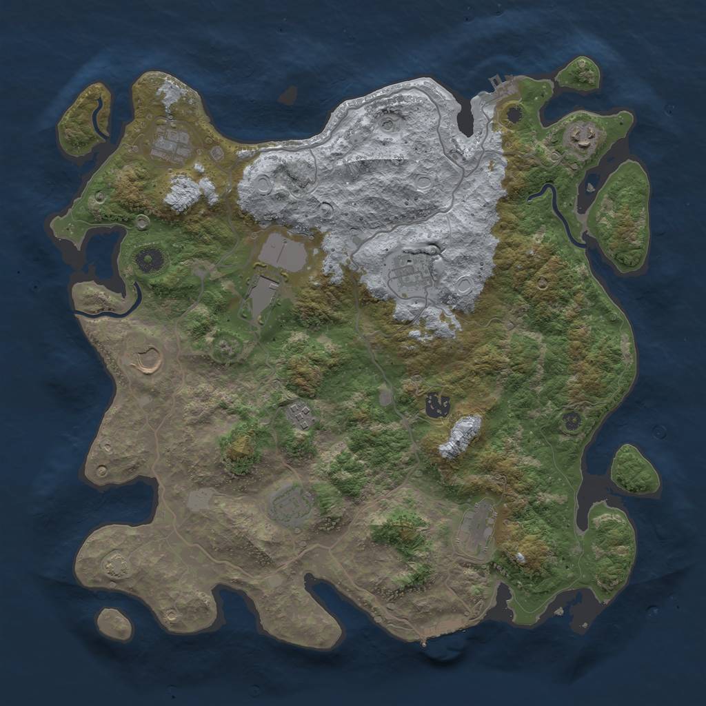 Rust Map: Procedural Map, Size: 4000, Seed: 41688363, 16 Monuments