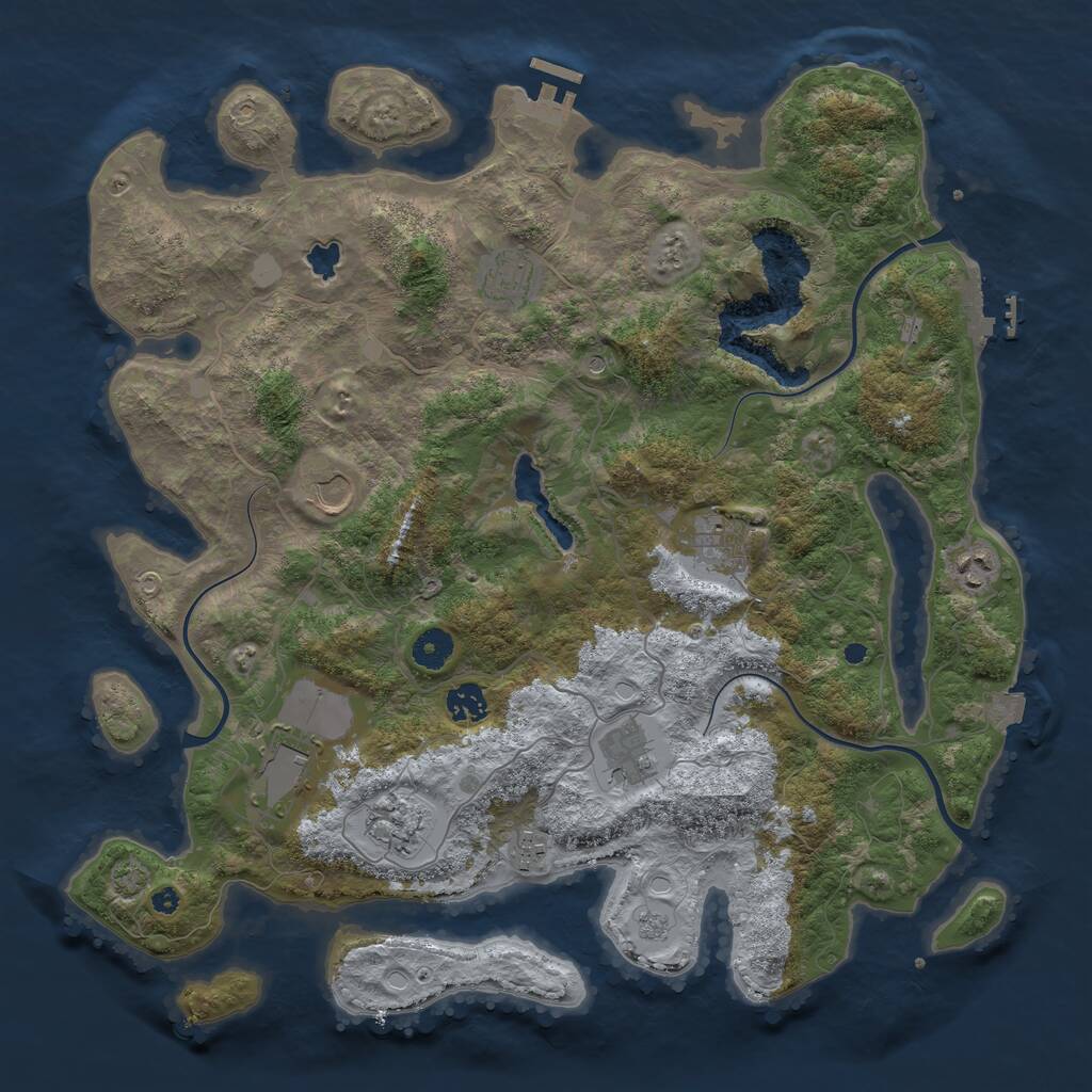 Rust Map: Procedural Map, Size: 4100, Seed: 46850784, 15 Monuments