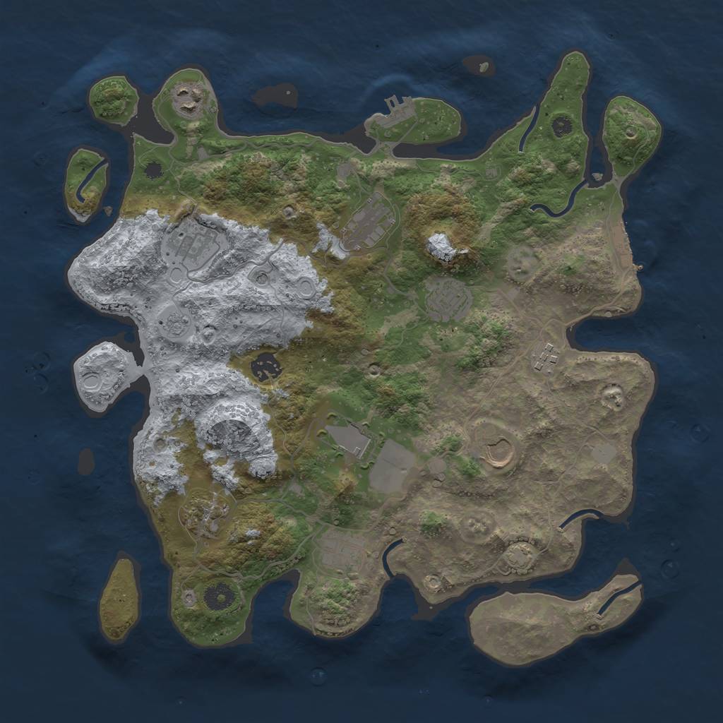 Rust Map: Procedural Map, Size: 3750, Seed: 2535896, 18 Monuments