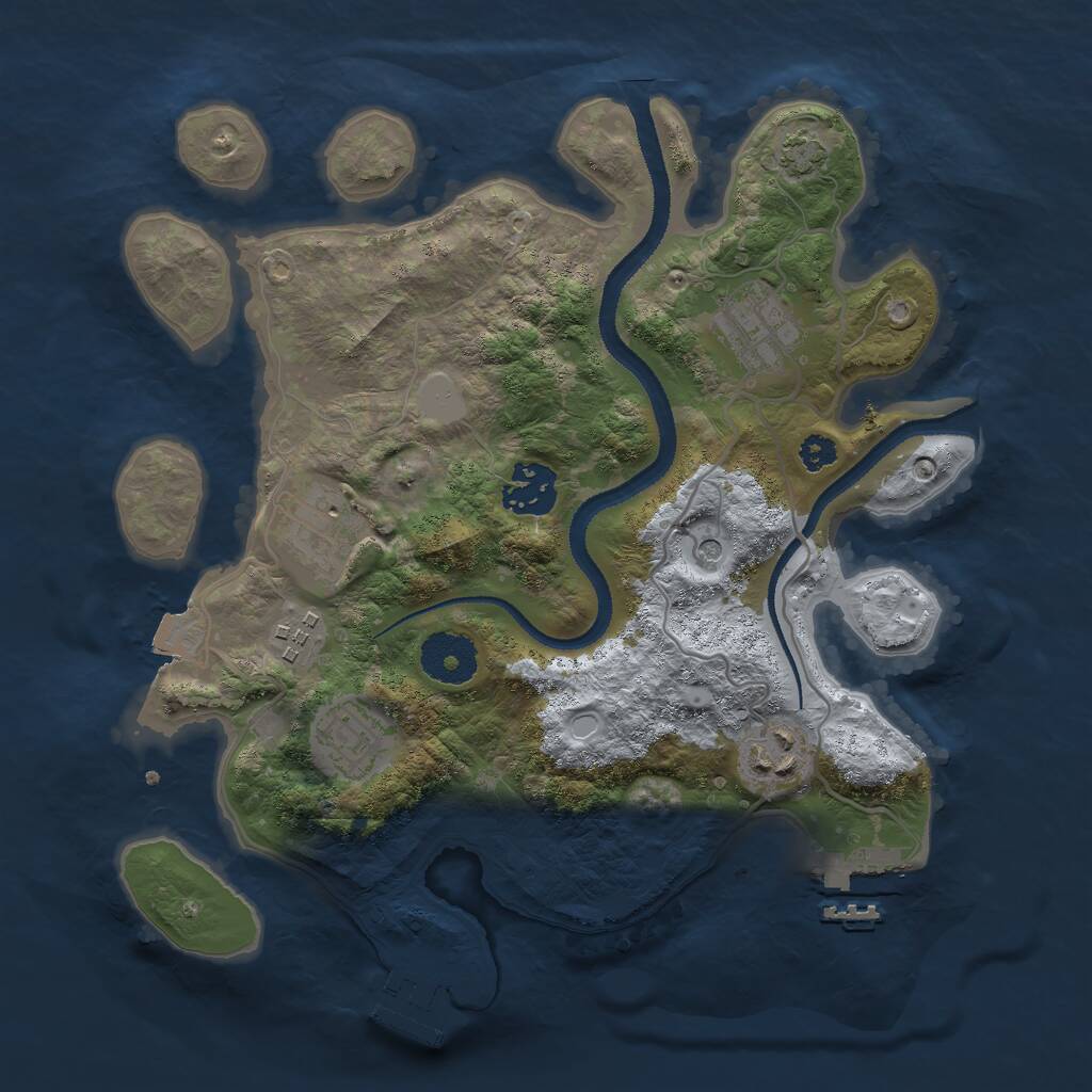 Rust Map: Procedural Map, Size: 3000, Seed: 1539855820, 11 Monuments