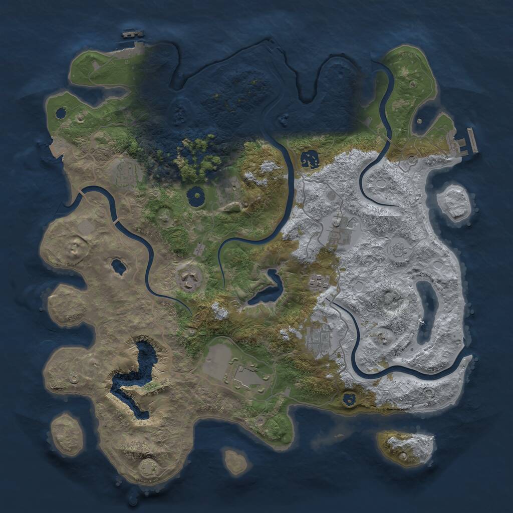 Rust Map: Procedural Map, Size: 4000, Seed: 72292515, 14 Monuments