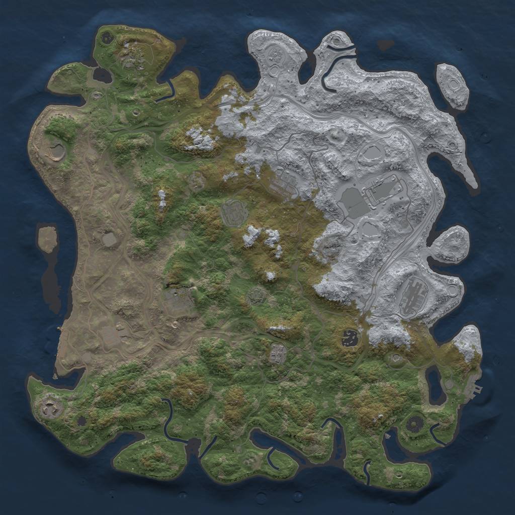 Rust Map: Procedural Map, Size: 4500, Seed: 339513269, 19 Monuments