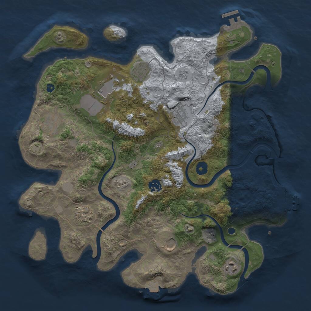 Rust Map: Procedural Map, Size: 3650, Seed: 78600682, 15 Monuments