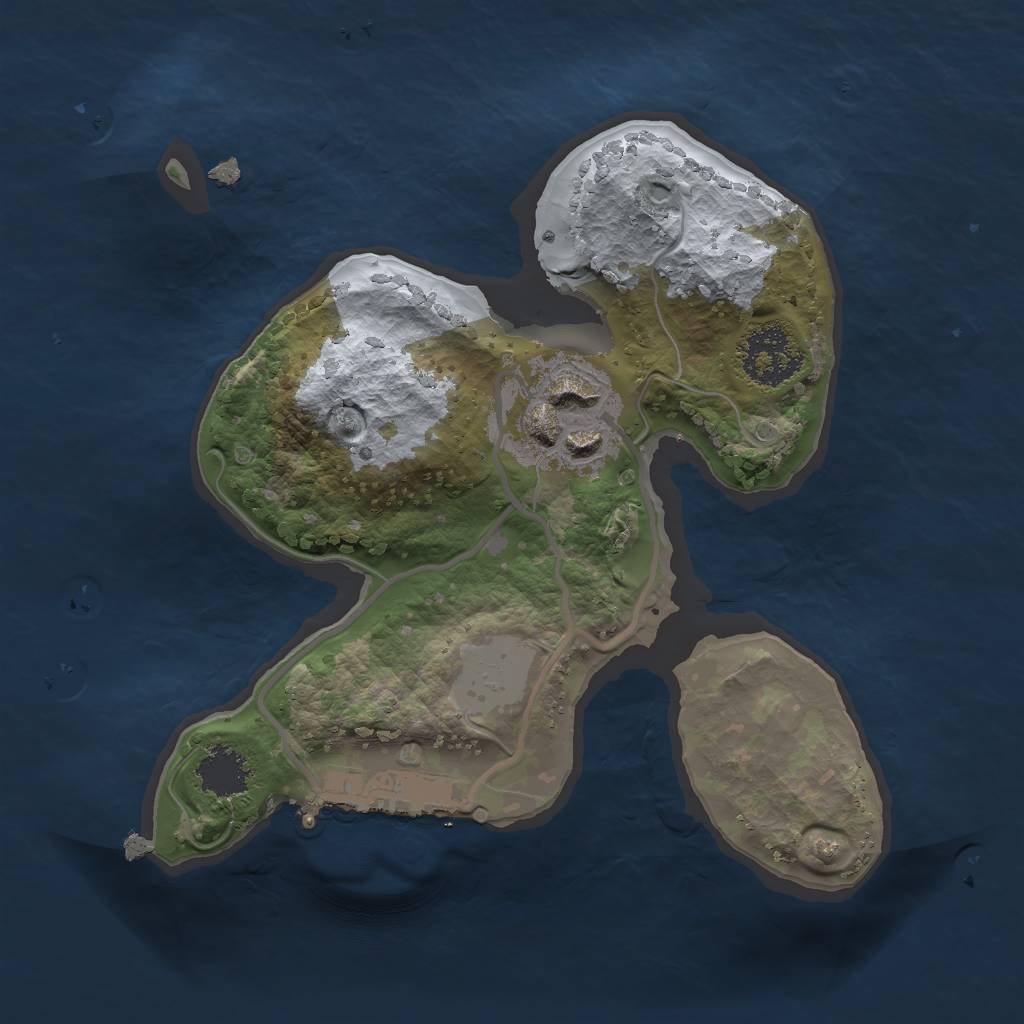 Rust Map: Procedural Map, Size: 1750, Seed: 837469853, 5 Monuments