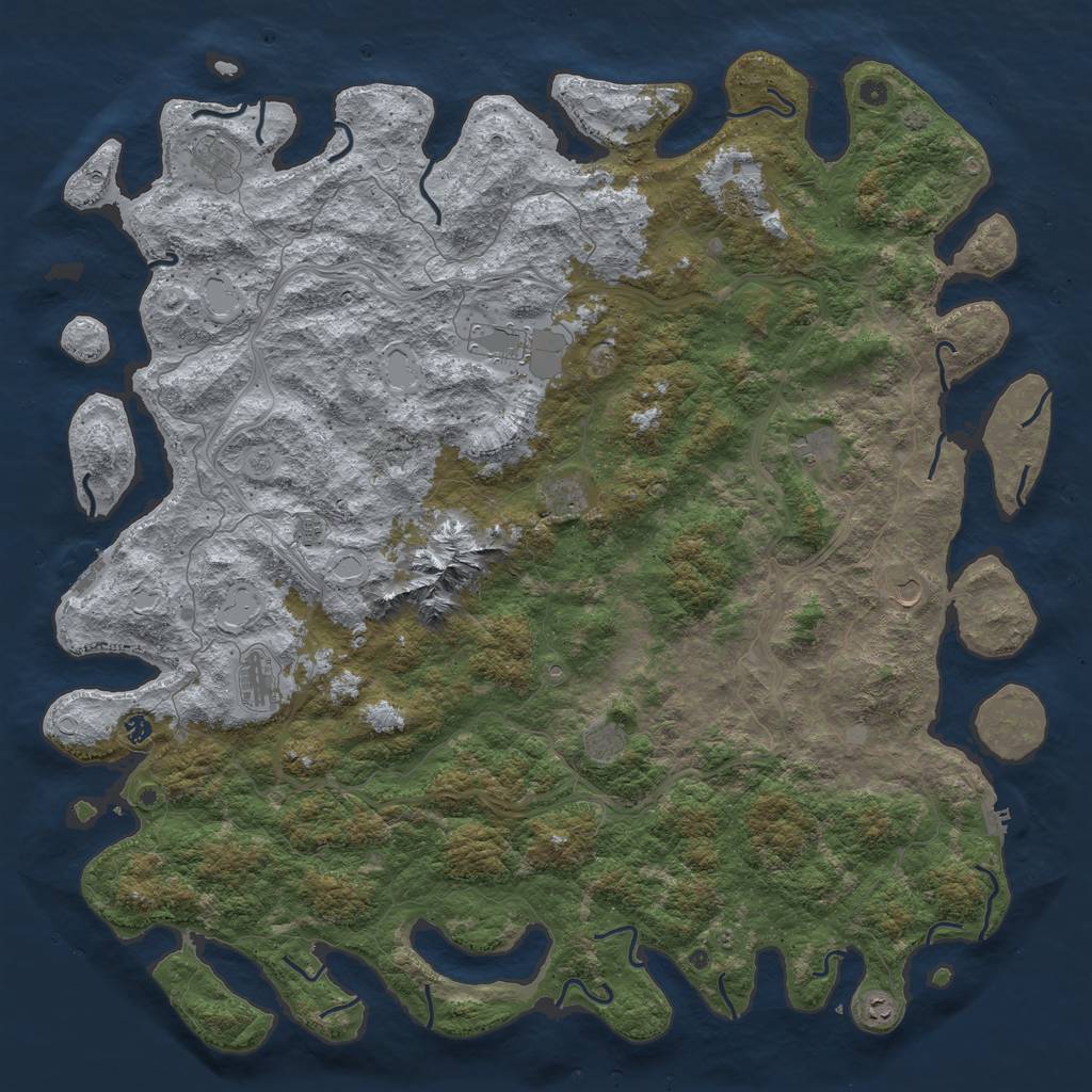 Rust Map: Procedural Map, Size: 6000, Seed: 467929994, 19 Monuments