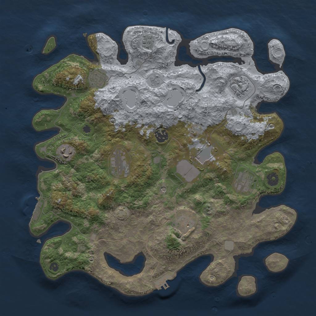 Rust Map: Procedural Map, Size: 3650, Seed: 29263763, 17 Monuments