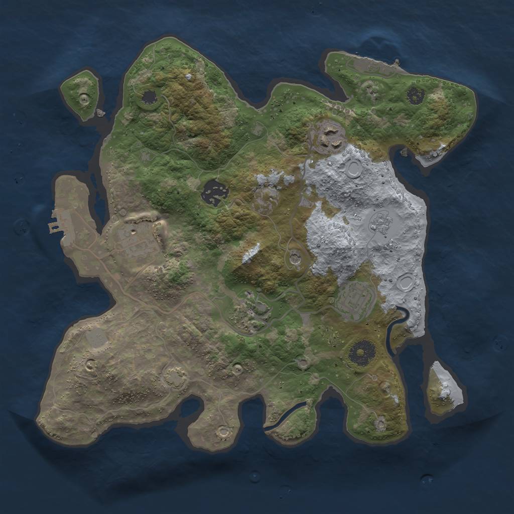 Rust Map: Procedural Map, Size: 3000, Seed: 3381, 13 Monuments