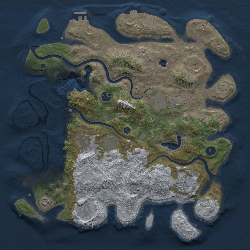 Rust Map: Procedural Map, Size: 4000, Seed: 859778306, 14 Monuments