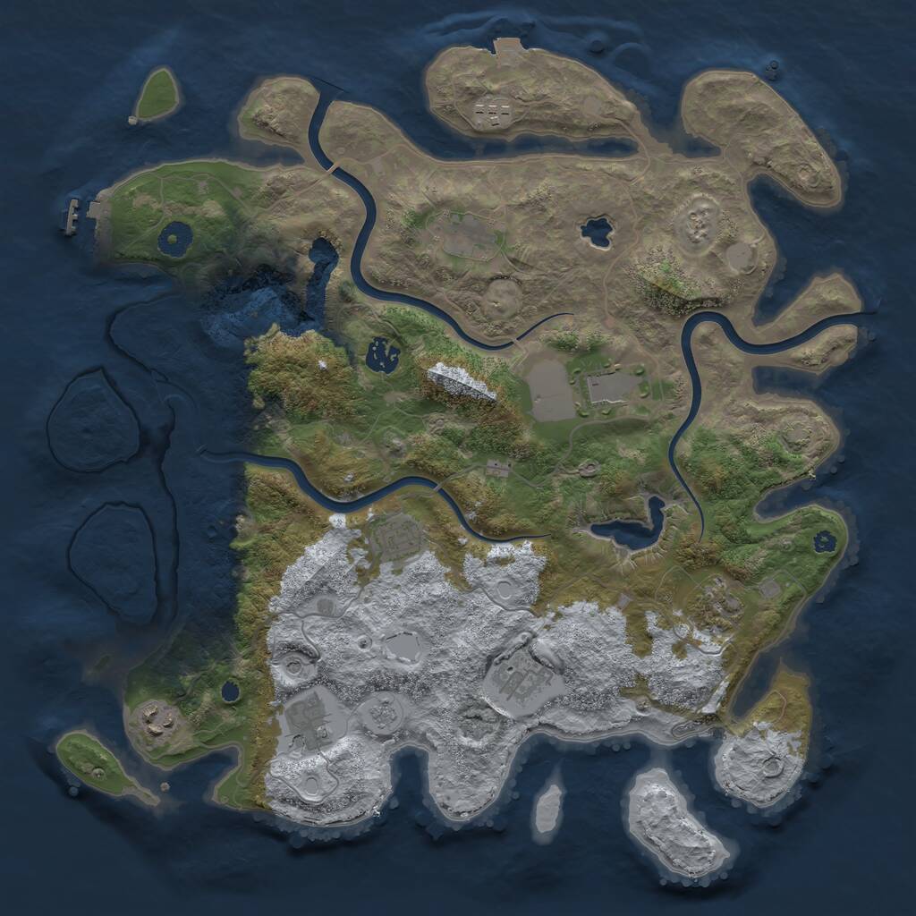 Rust Map: Procedural Map, Size: 4000, Seed: 859778306, 14 Monuments