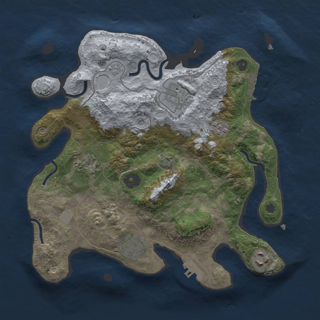 Rust Map: Procedural Map, Size: 3000, Seed: 58827, 13 Monuments