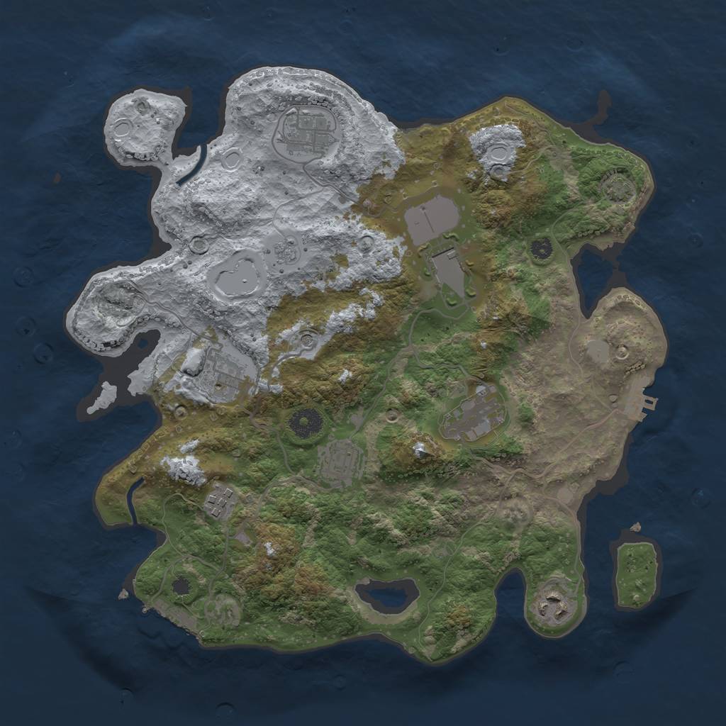 Rust Map: Procedural Map, Size: 3500, Seed: 78906045, 15 Monuments