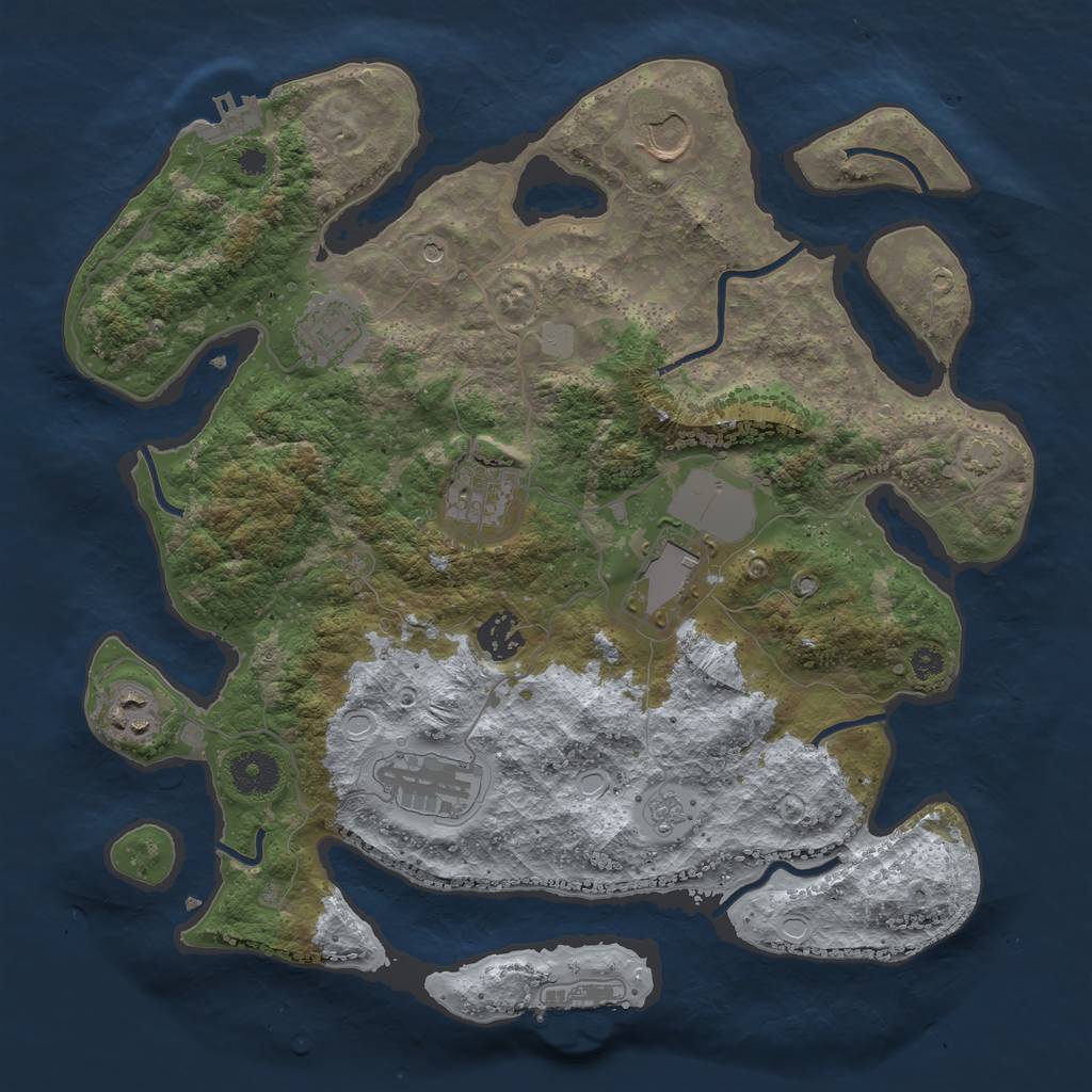 Rust Map: Procedural Map, Size: 3500, Seed: 56419331, 15 Monuments