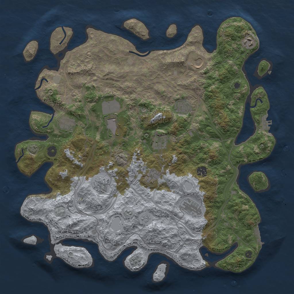 Rust Map: Procedural Map, Size: 4250, Seed: 454545, 19 Monuments