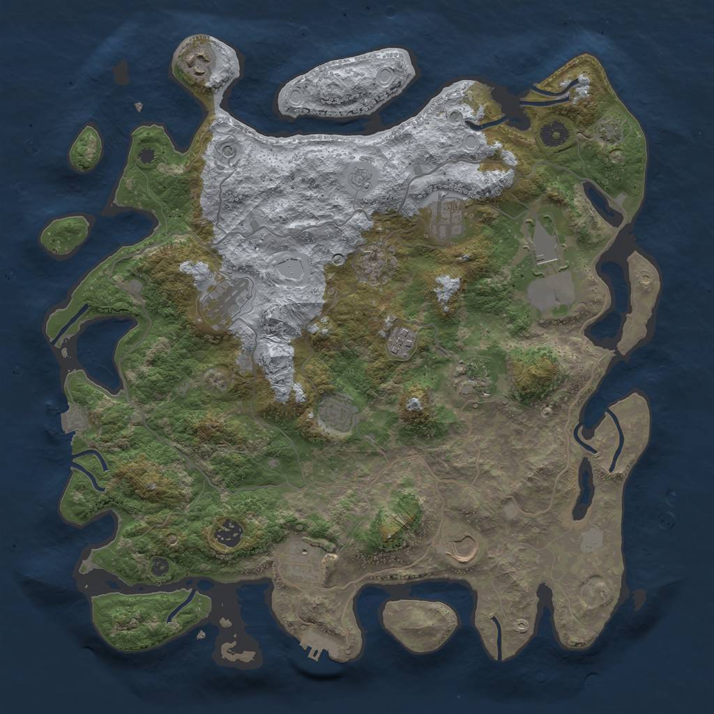 Rust Map: Procedural Map, Size: 4000, Seed: 1860578190, 17 Monuments