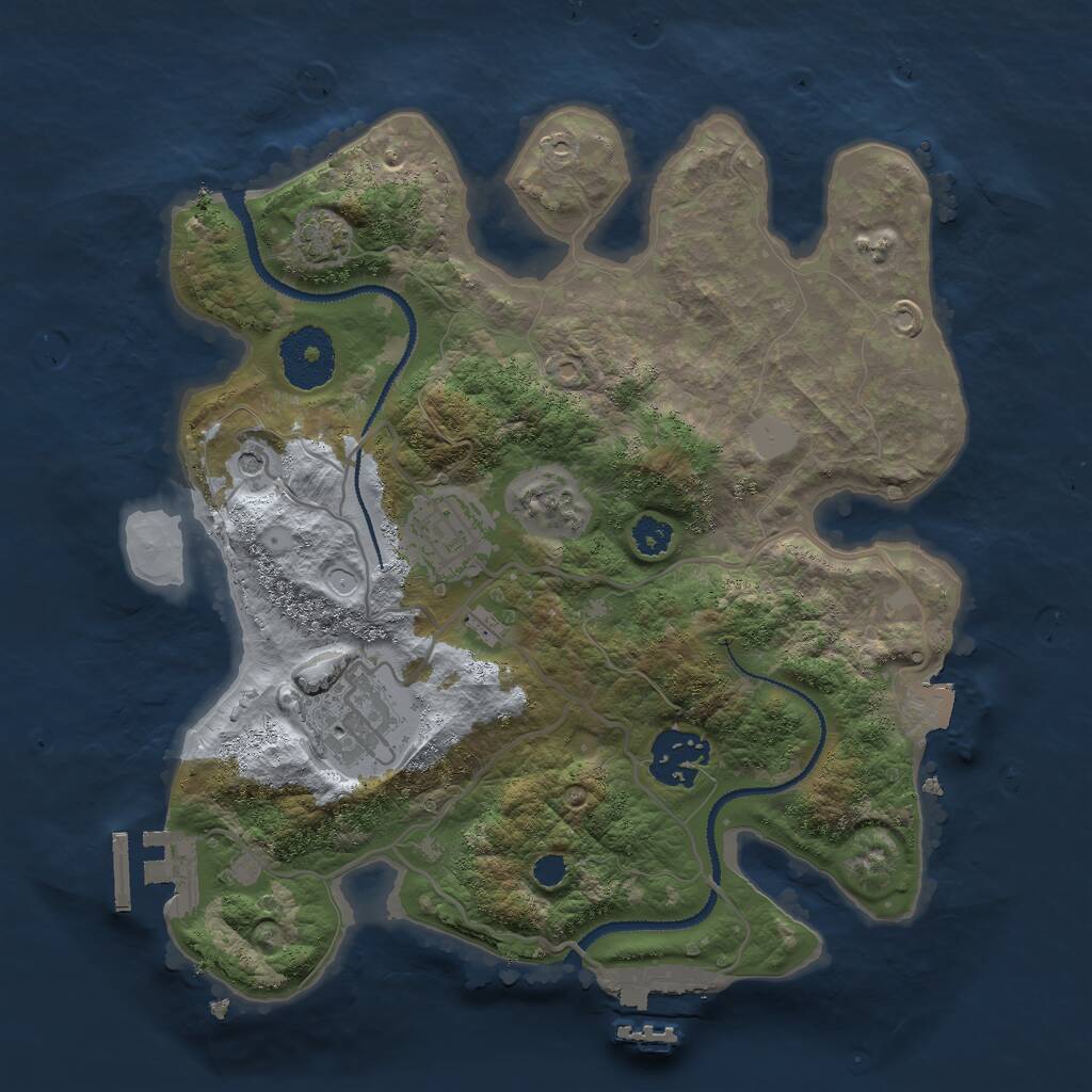 Rust Map: Procedural Map, Size: 2800, Seed: 753457322, 8 Monuments