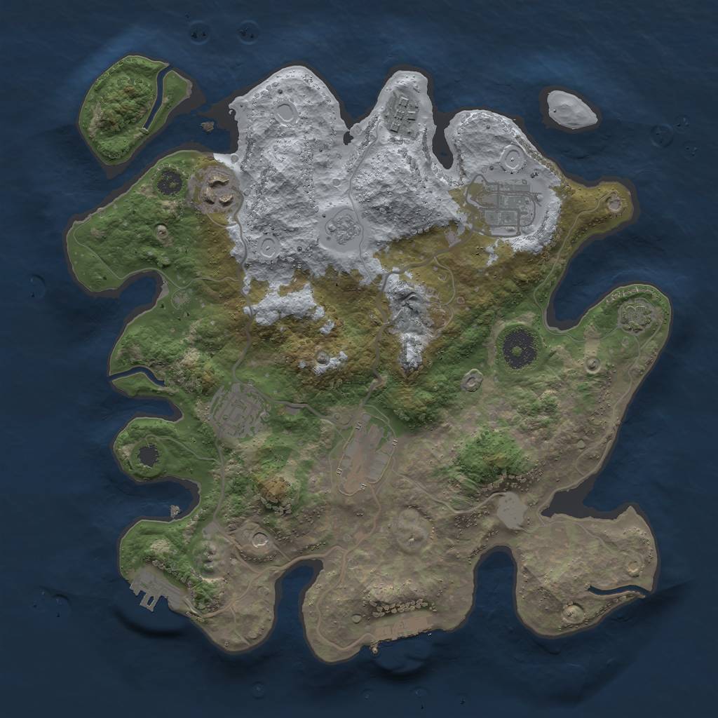 Rust Map: Procedural Map, Size: 3000, Seed: 29076, 13 Monuments
