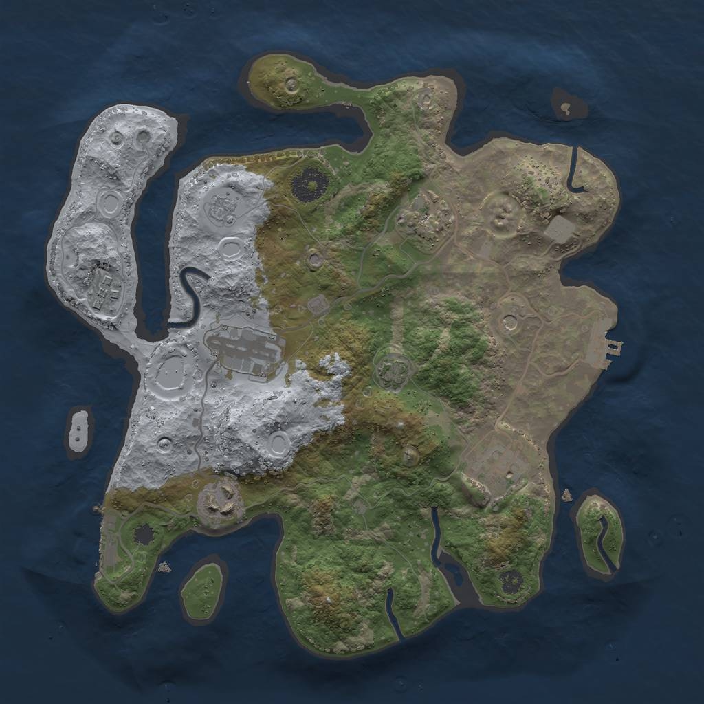 Rust Map: Procedural Map, Size: 3000, Seed: 5196, 13 Monuments