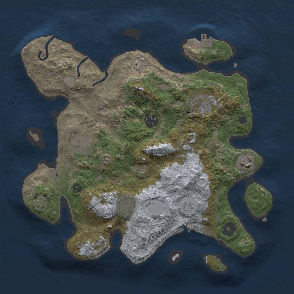 Rust Map: Procedural Map, Size: 3200, Seed: 209468636, 14 Monuments