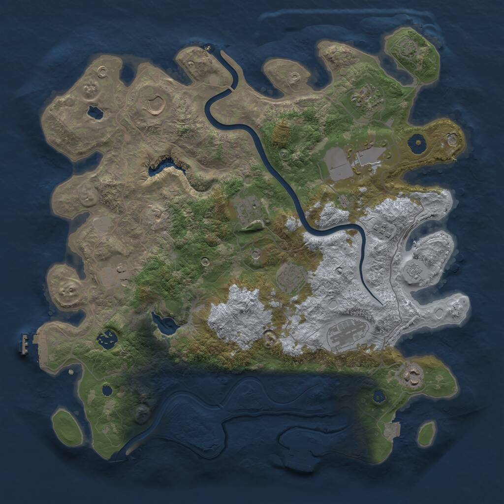 Rust Map: Procedural Map, Size: 4000, Seed: 1795253832, 16 Monuments