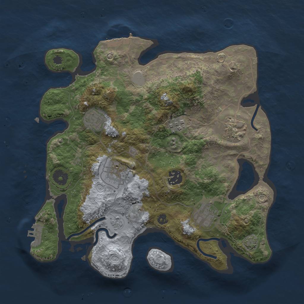 Rust Map: Procedural Map, Size: 3000, Seed: 1873626307, 13 Monuments