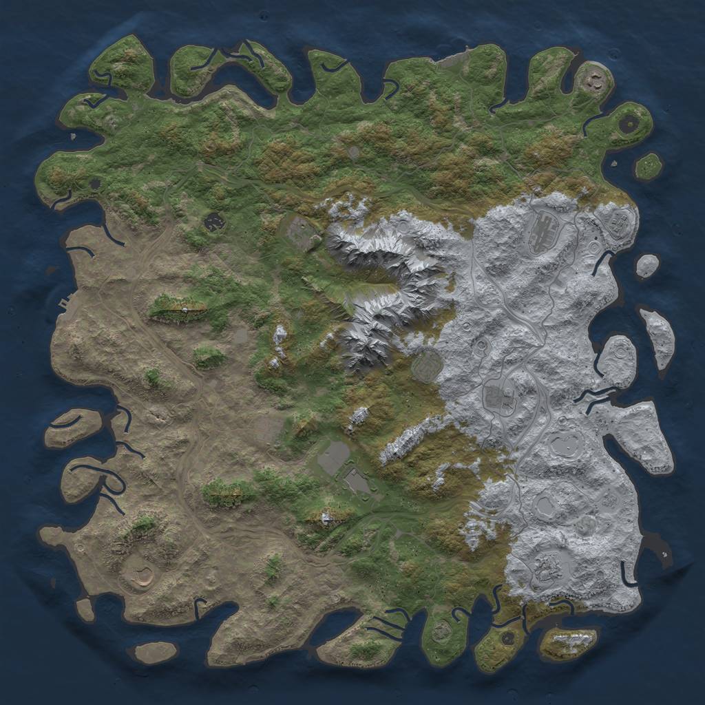 Rust Map: Procedural Map, Size: 5600, Seed: 8539, 19 Monuments