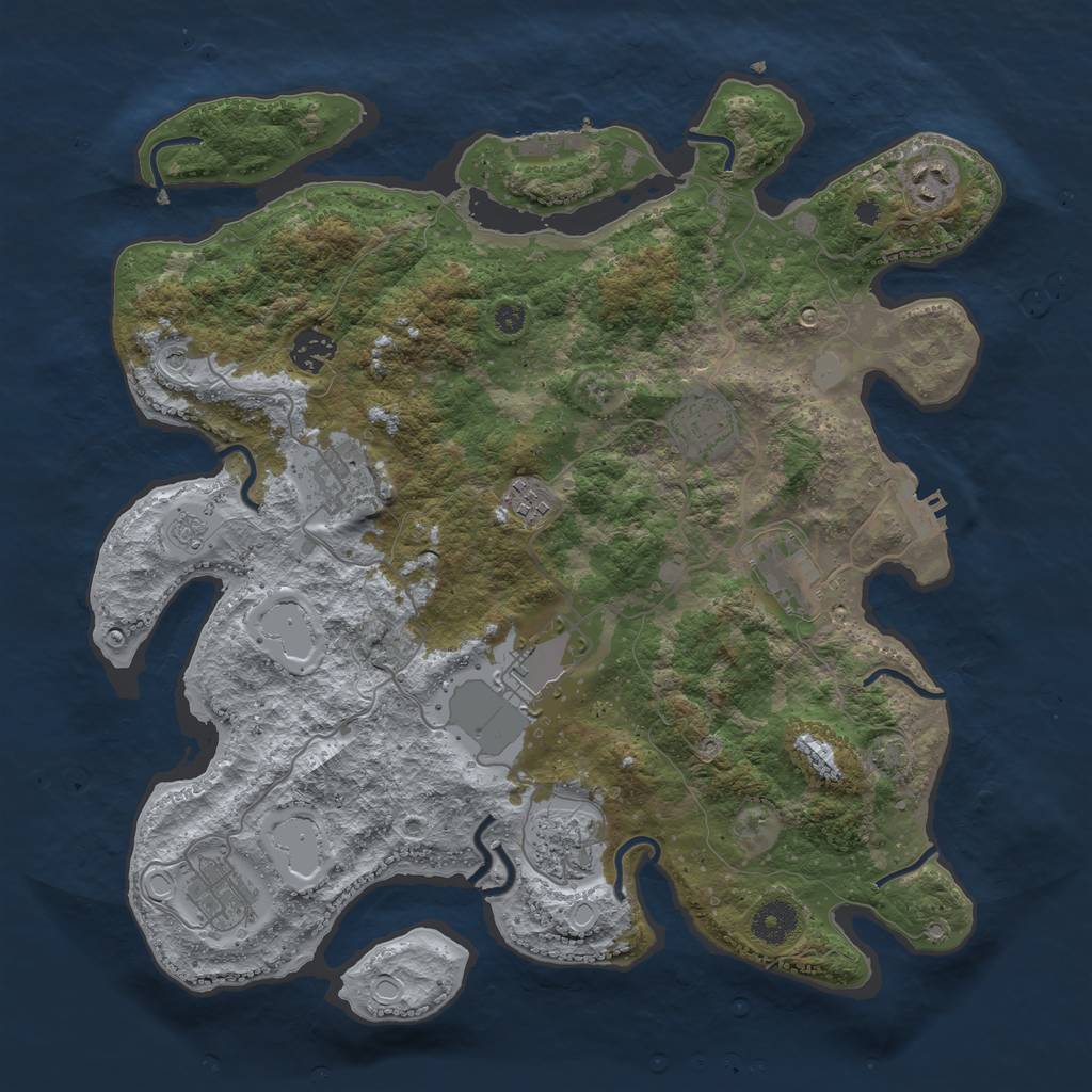 Rust Map: Procedural Map, Size: 3750, Seed: 12756325, 17 Monuments