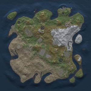 Thumbnail Rust Map: Procedural Map, Size: 3500, Seed: 1389108377, 17 Monuments