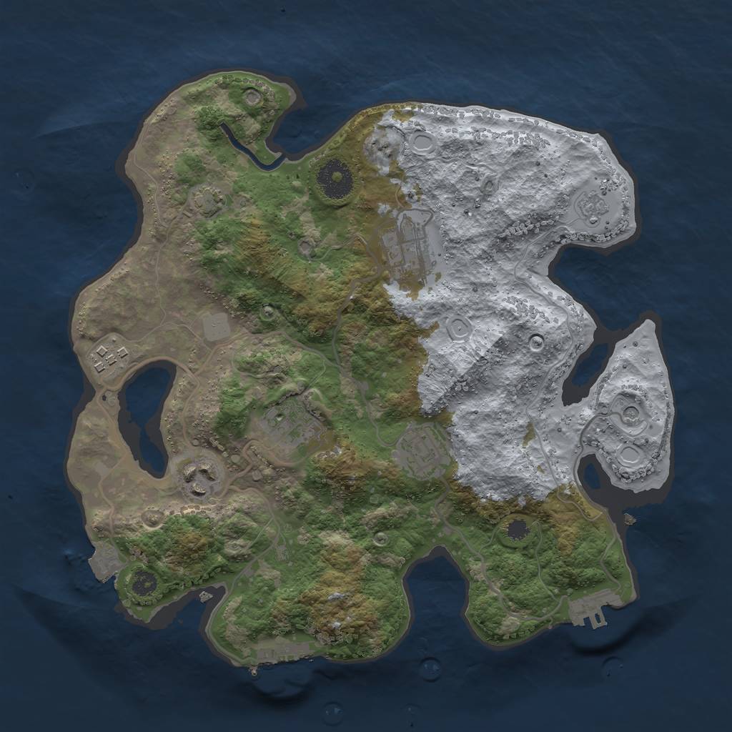 Rust Map: Procedural Map, Size: 3000, Seed: 885762821, 13 Monuments