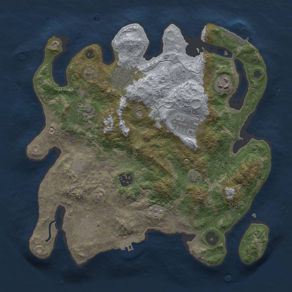 Rust Map: Procedural Map, Size: 3250, Seed: 123123123, 15 Monuments