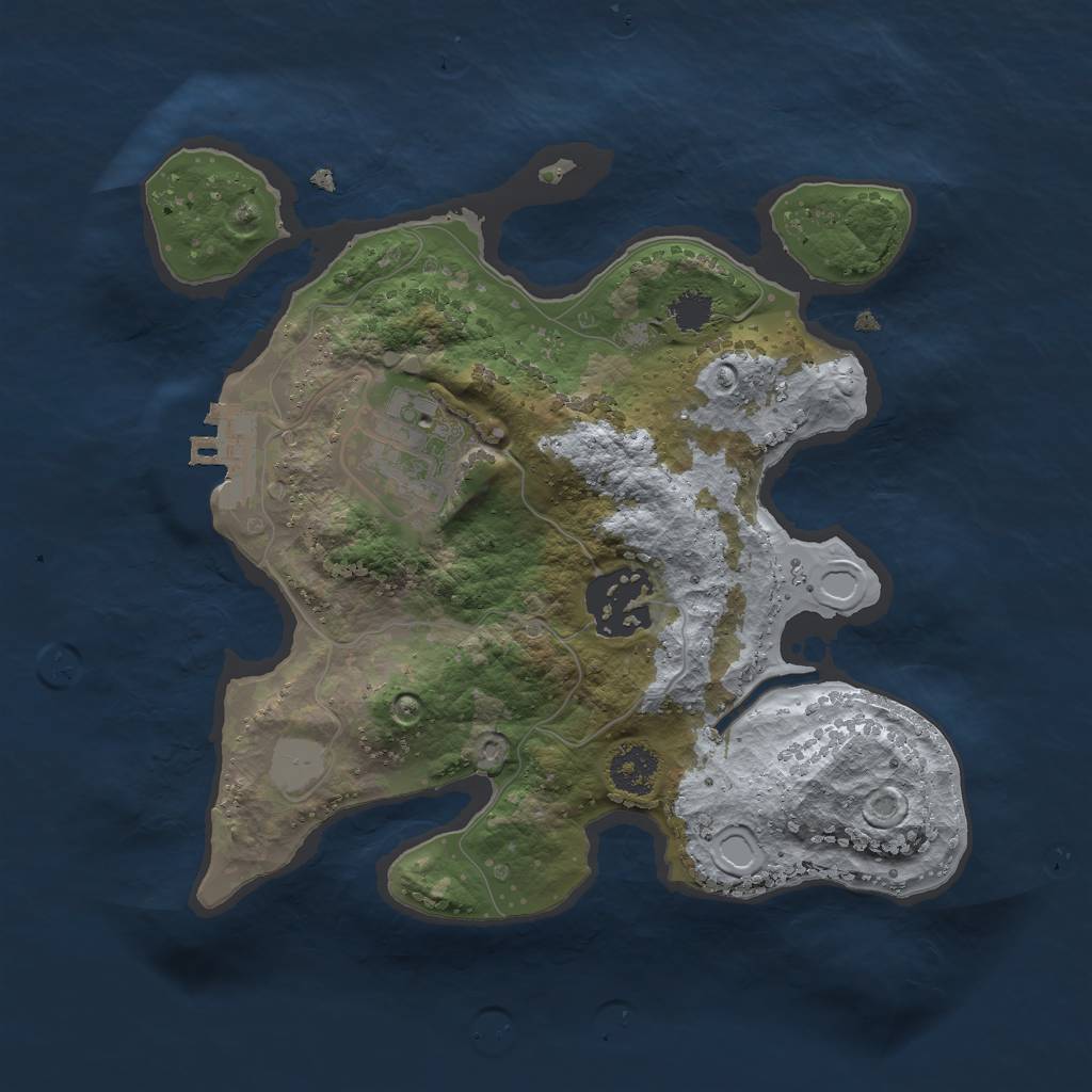 Rust Map: Procedural Map, Size: 2300, Seed: 1295236875, 6 Monuments