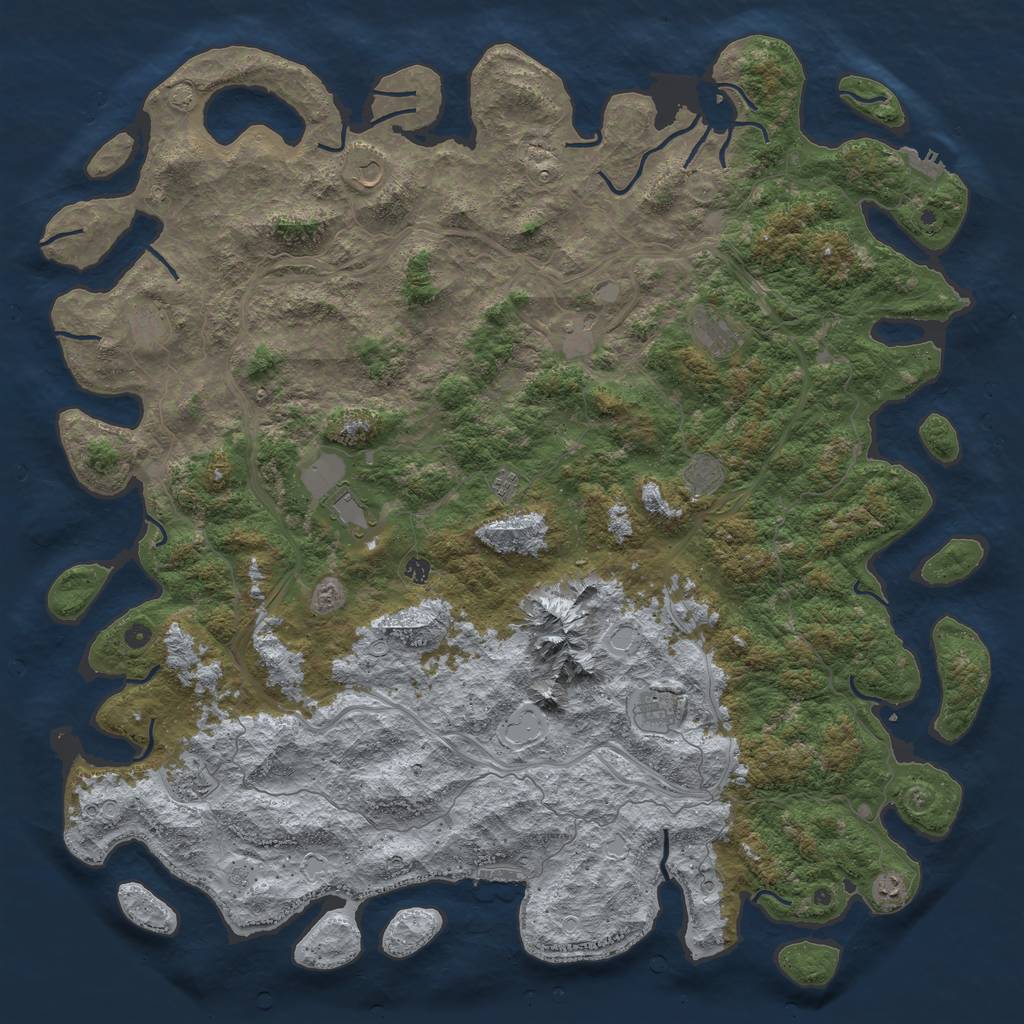 Rust Map: Procedural Map, Size: 6000, Seed: 974172525, 19 Monuments