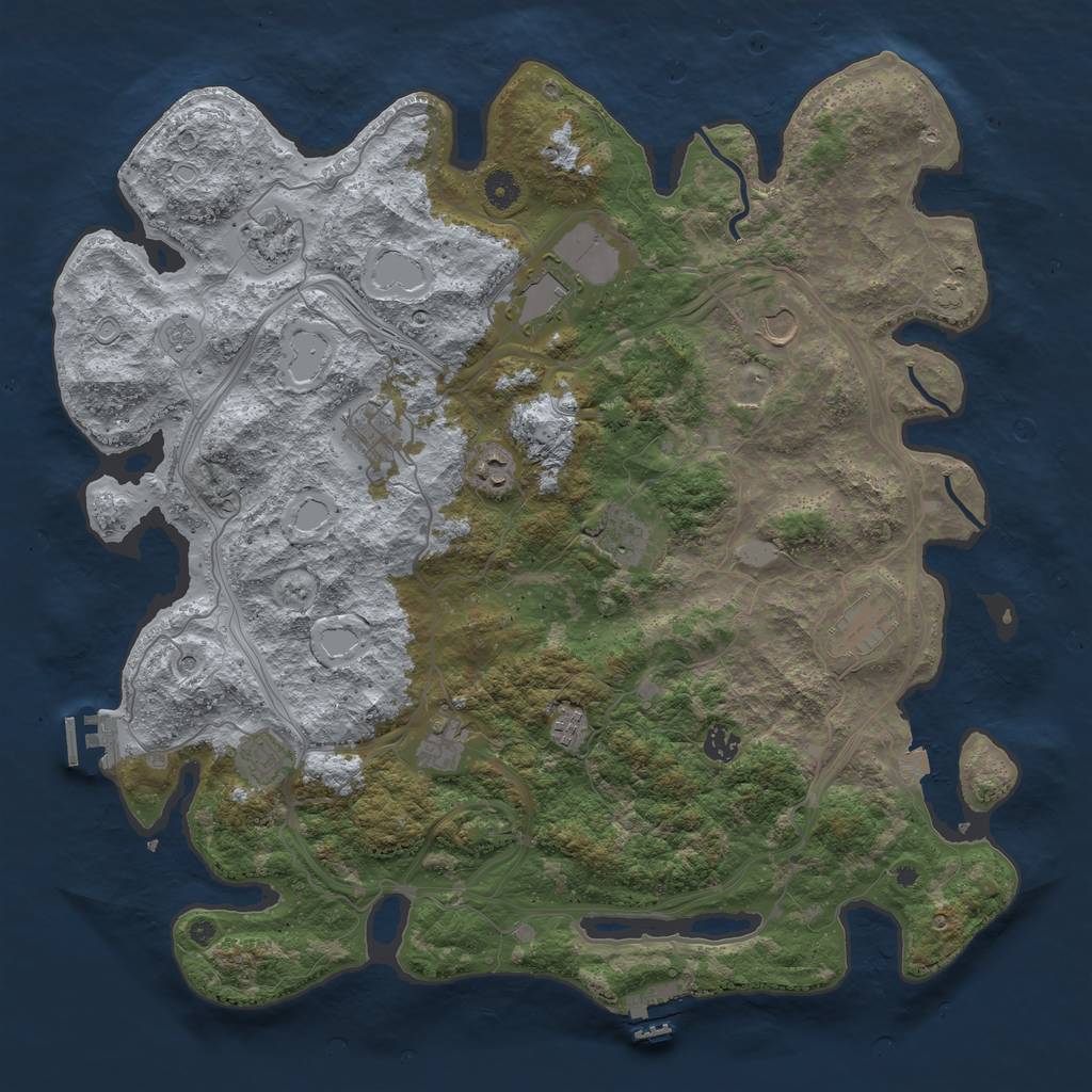 Rust Map: Procedural Map, Size: 4500, Seed: 811153685, 19 Monuments