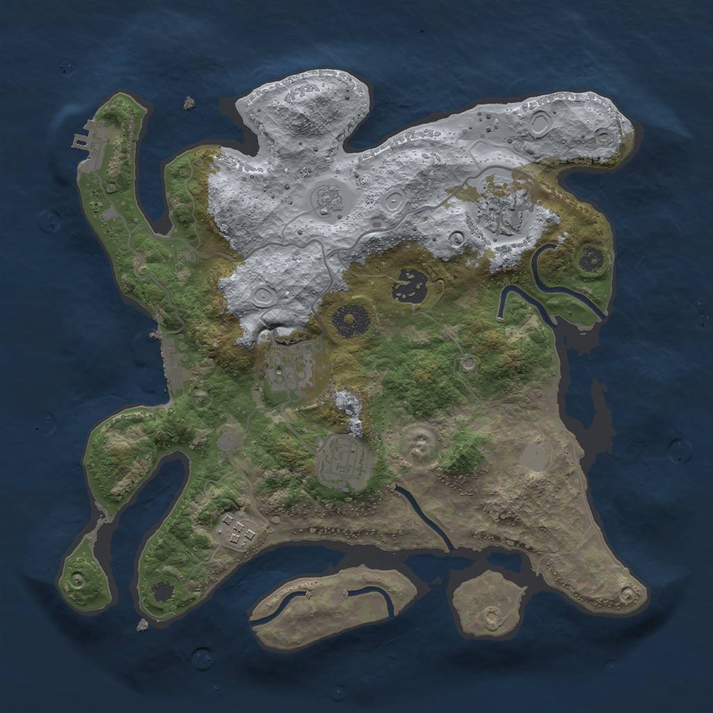 Rust Map: Procedural Map, Size: 3000, Seed: 1118708456, 11 Monuments