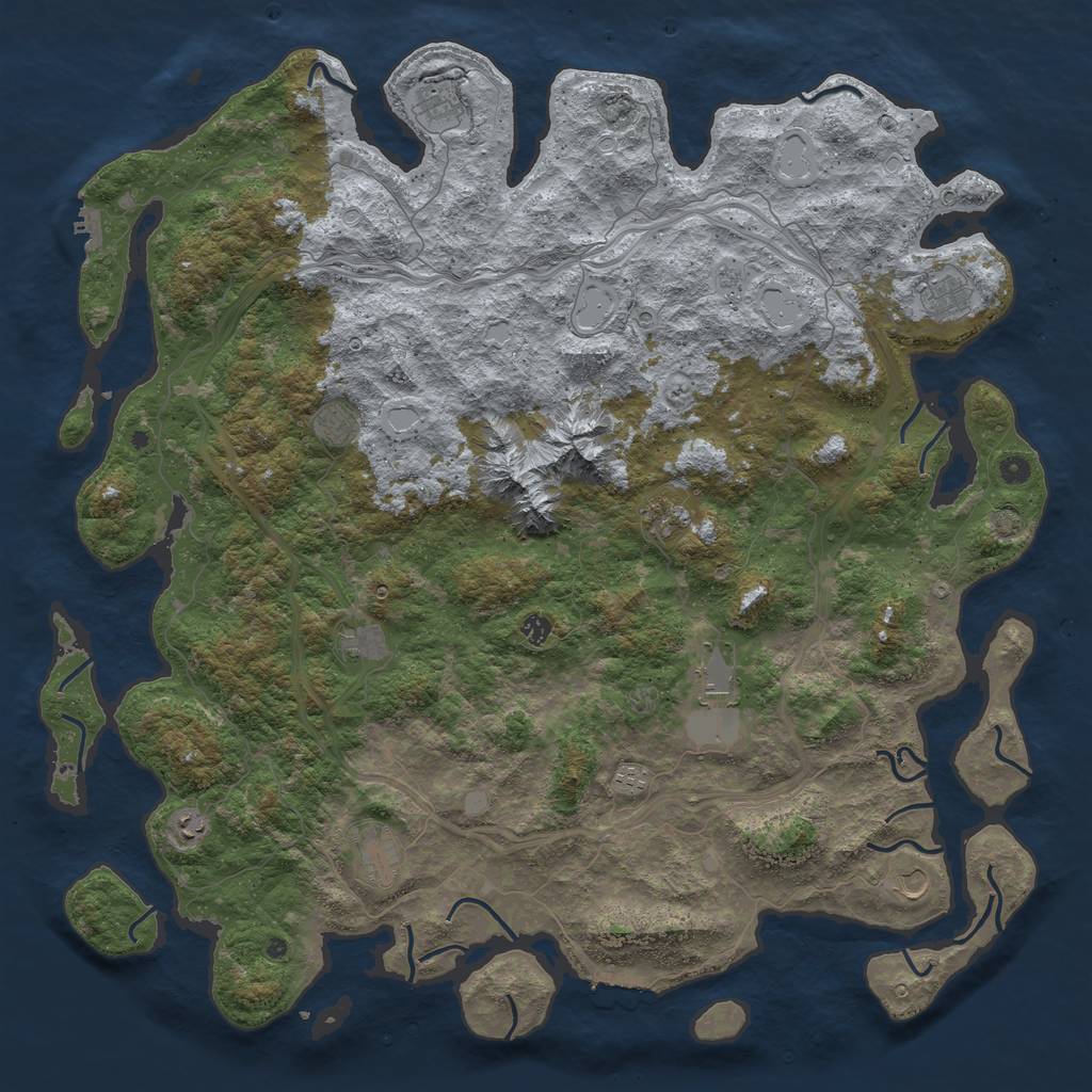 Rust Map: Procedural Map, Size: 5500, Seed: 768249655, 19 Monuments