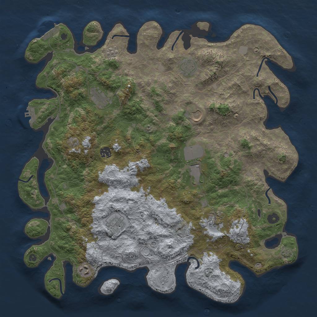 Rust Map: Procedural Map, Size: 4242, Seed: 8675309, 17 Monuments