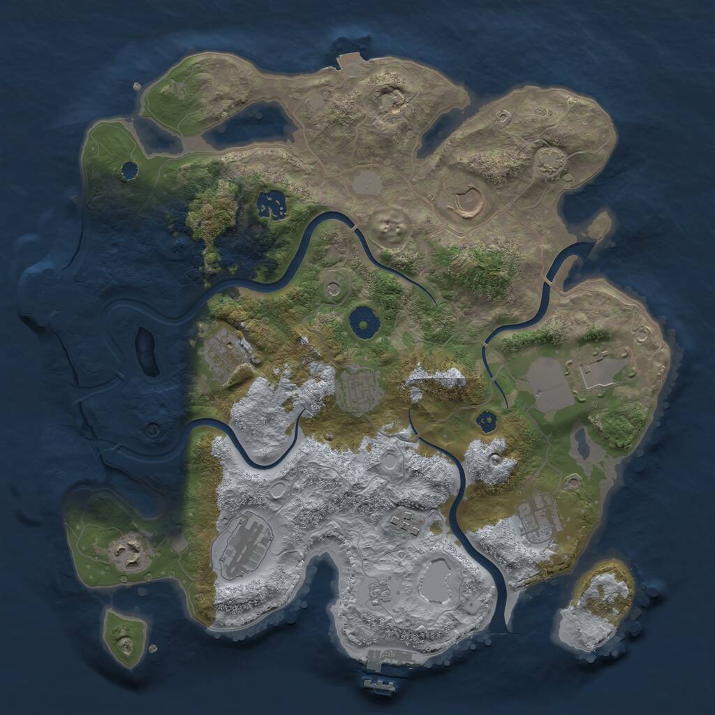 Rust Map: Procedural Map, Size: 3500, Seed: 52749, 15 Monuments