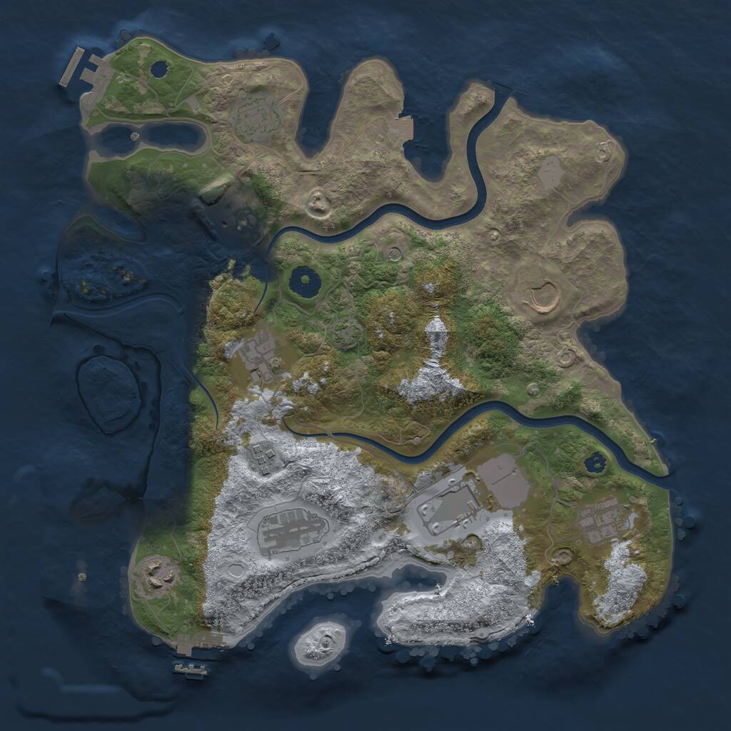 Rust Map: Procedural Map, Size: 3500, Seed: 1846391412, 14 Monuments