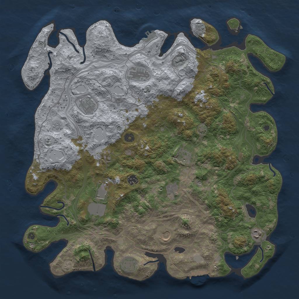 Rust Map: Procedural Map, Size: 4500, Seed: 90586922, 19 Monuments