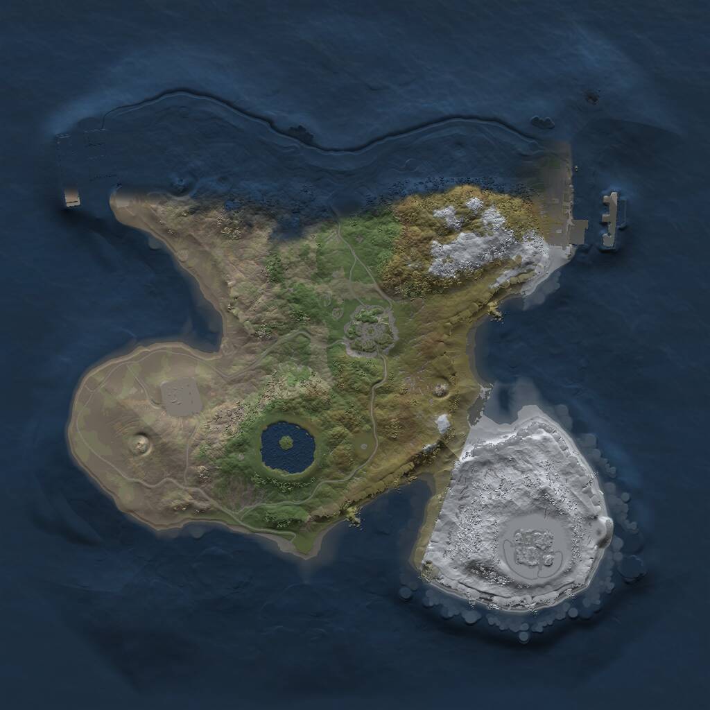 Rust Map: Procedural Map, Size: 2000, Seed: 749745888, 5 Monuments
