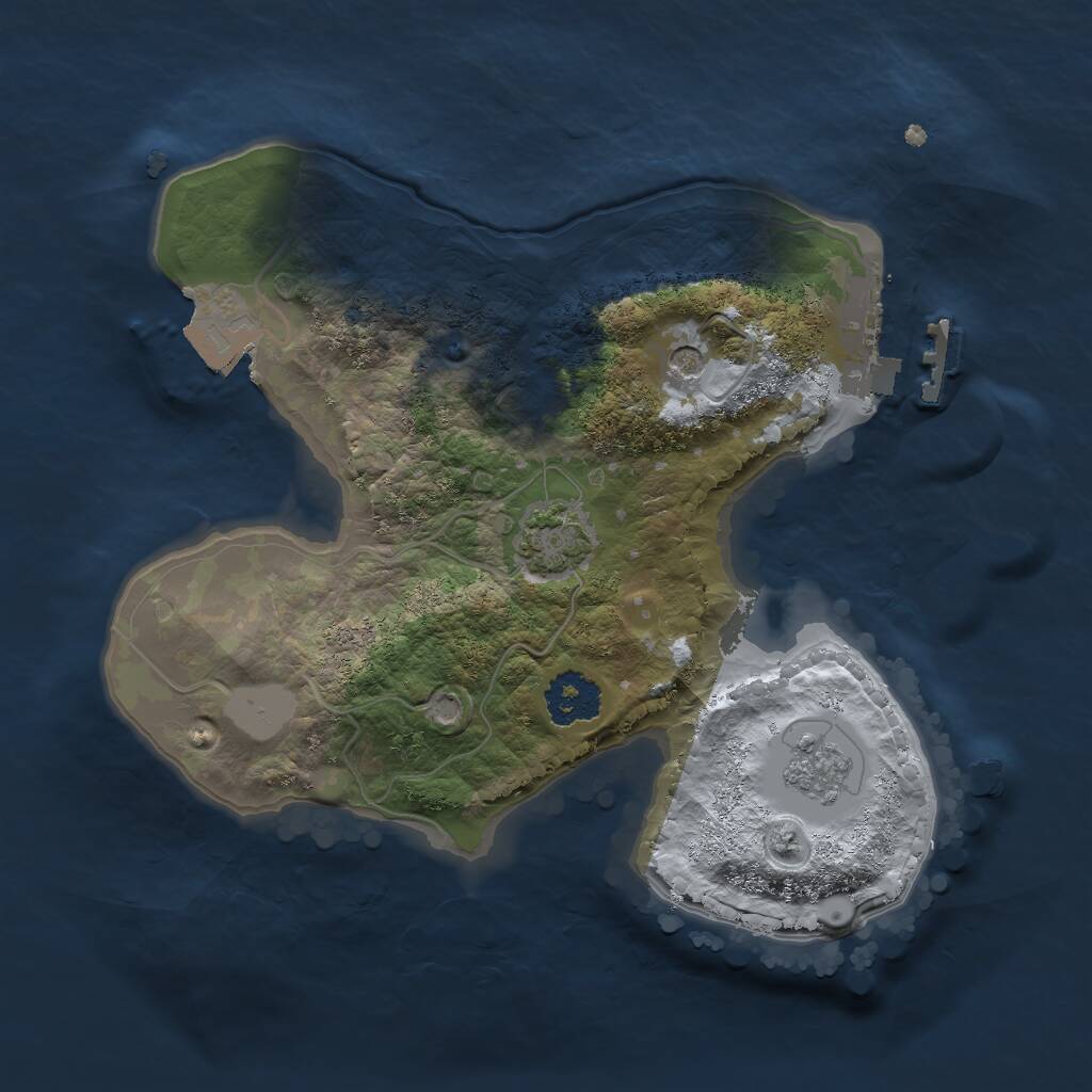 Rust Map: Procedural Map, Size: 2000, Seed: 749745888, 5 Monuments