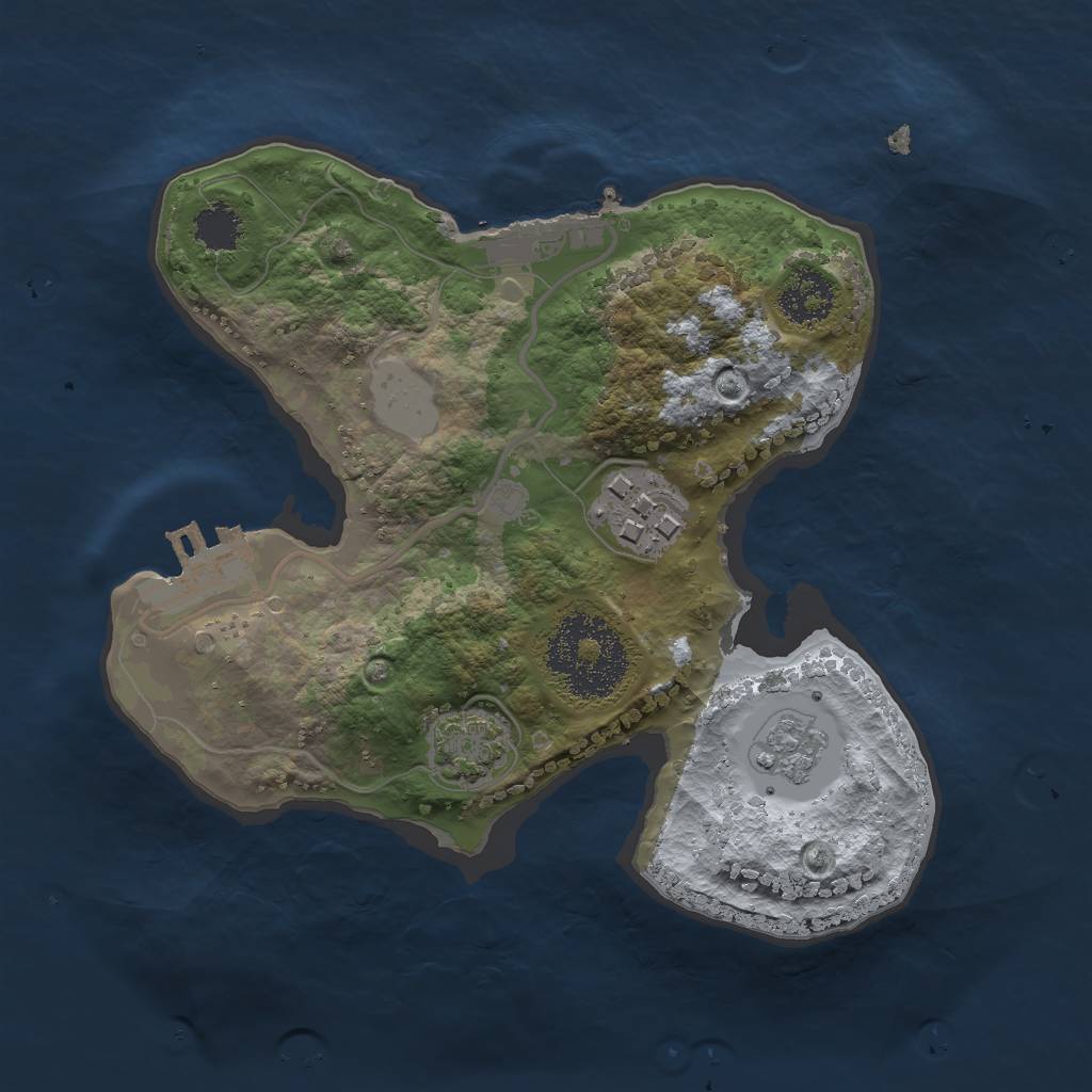 Rust Map: Procedural Map, Size: 2000, Seed: 749745888, 8 Monuments