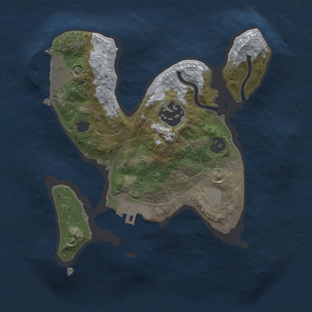 Rust Map: Procedural Map, Size: 2000, Seed: 1443976939, 6 Monuments