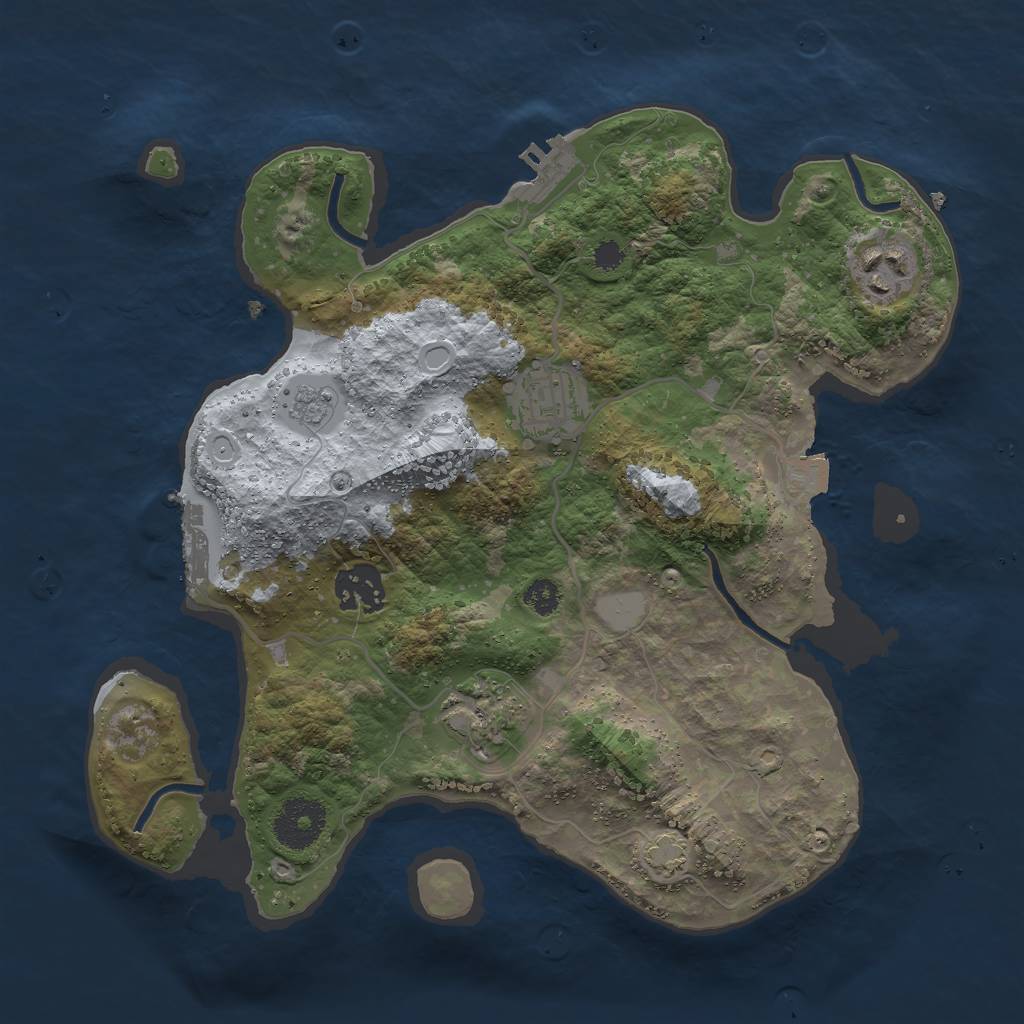 Rust Map: Procedural Map, Size: 3000, Seed: 15891, 11 Monuments