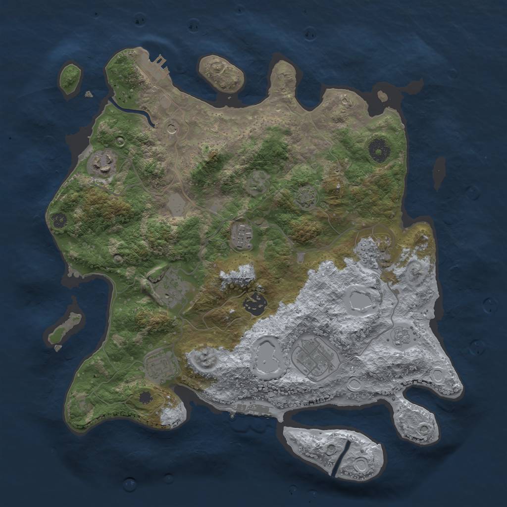 Rust Map: Procedural Map, Size: 3400, Seed: 83558263, 15 Monuments