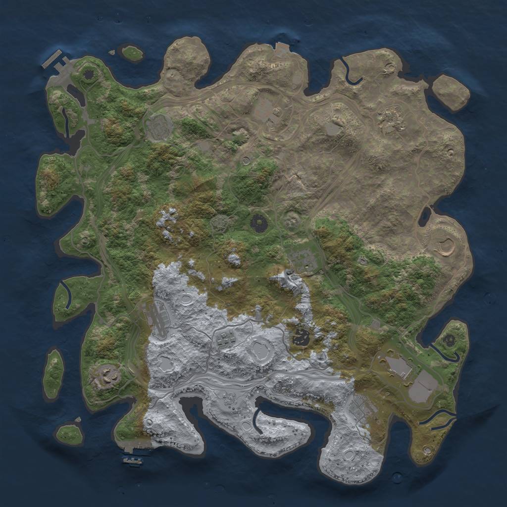 Rust Map: Procedural Map, Size: 4250, Seed: 69862988, 19 Monuments