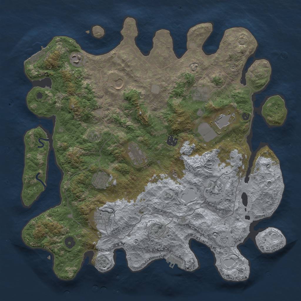 Rust Map: Procedural Map, Size: 4100, Seed: 12654089, 18 Monuments
